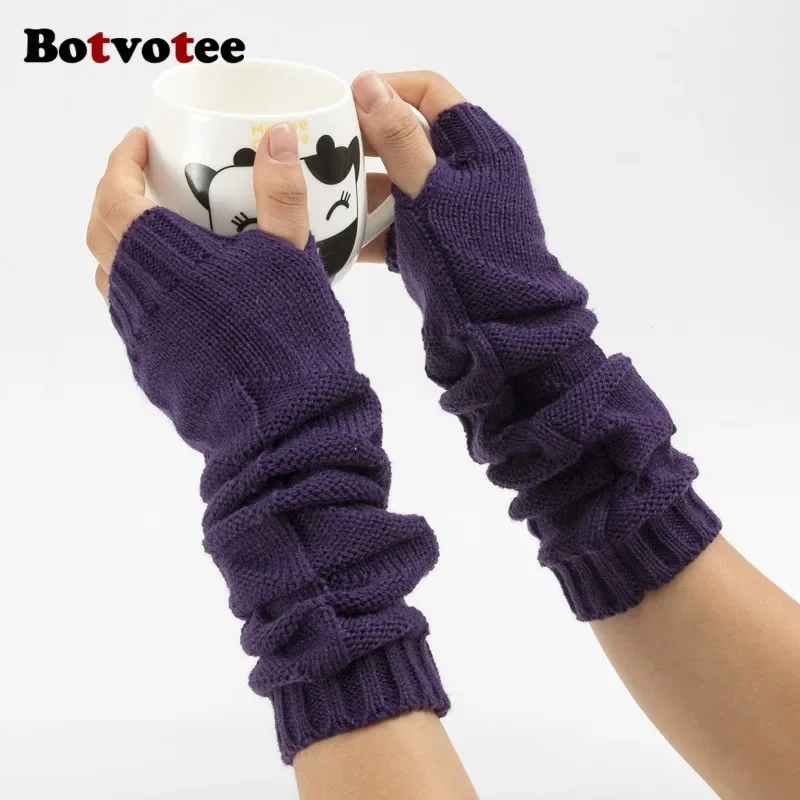 Botvotee Y2k Sarung Tangan Raj - Fingerless Glove Knit ulasan dan harga
